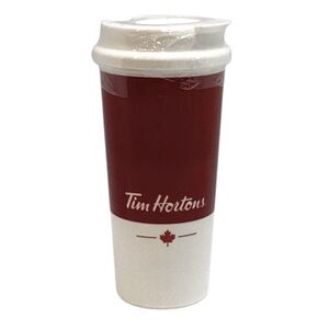 👠 Tim Hortons Red and White Tumbler